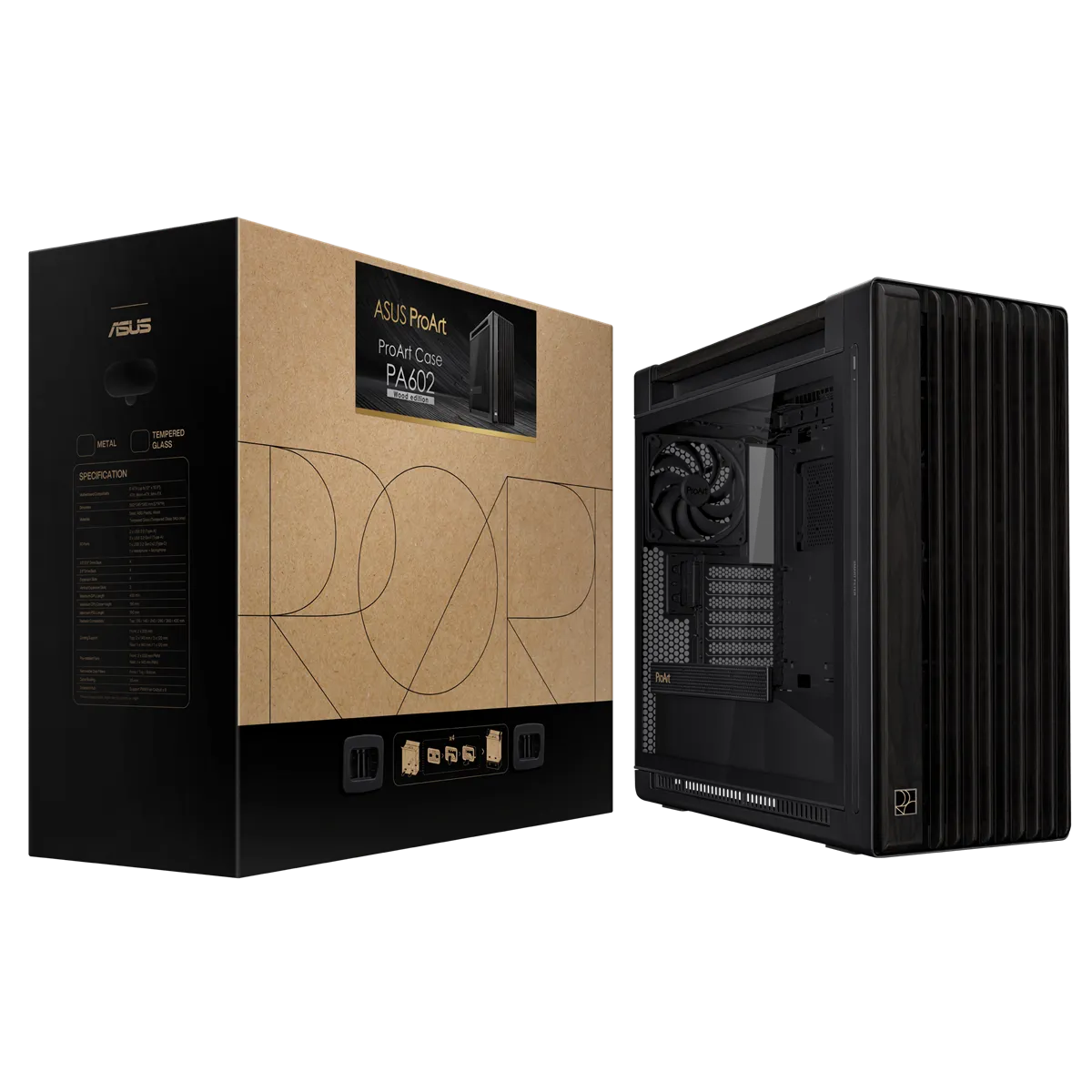 Asus ProArt PA602 Wood Edition - E-ATX case, window, black