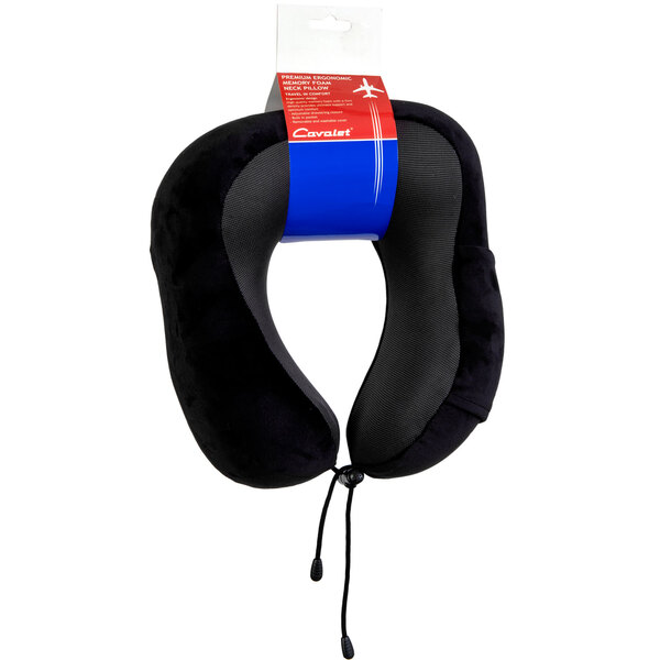 CAVALET Ergonomic Memory Foam Neck Pillow, Black