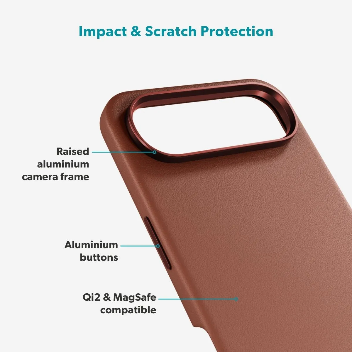 Epico Leather Pro Mag+ Case iPhone Air Qi2  &  MagSafe Compatible, Brown