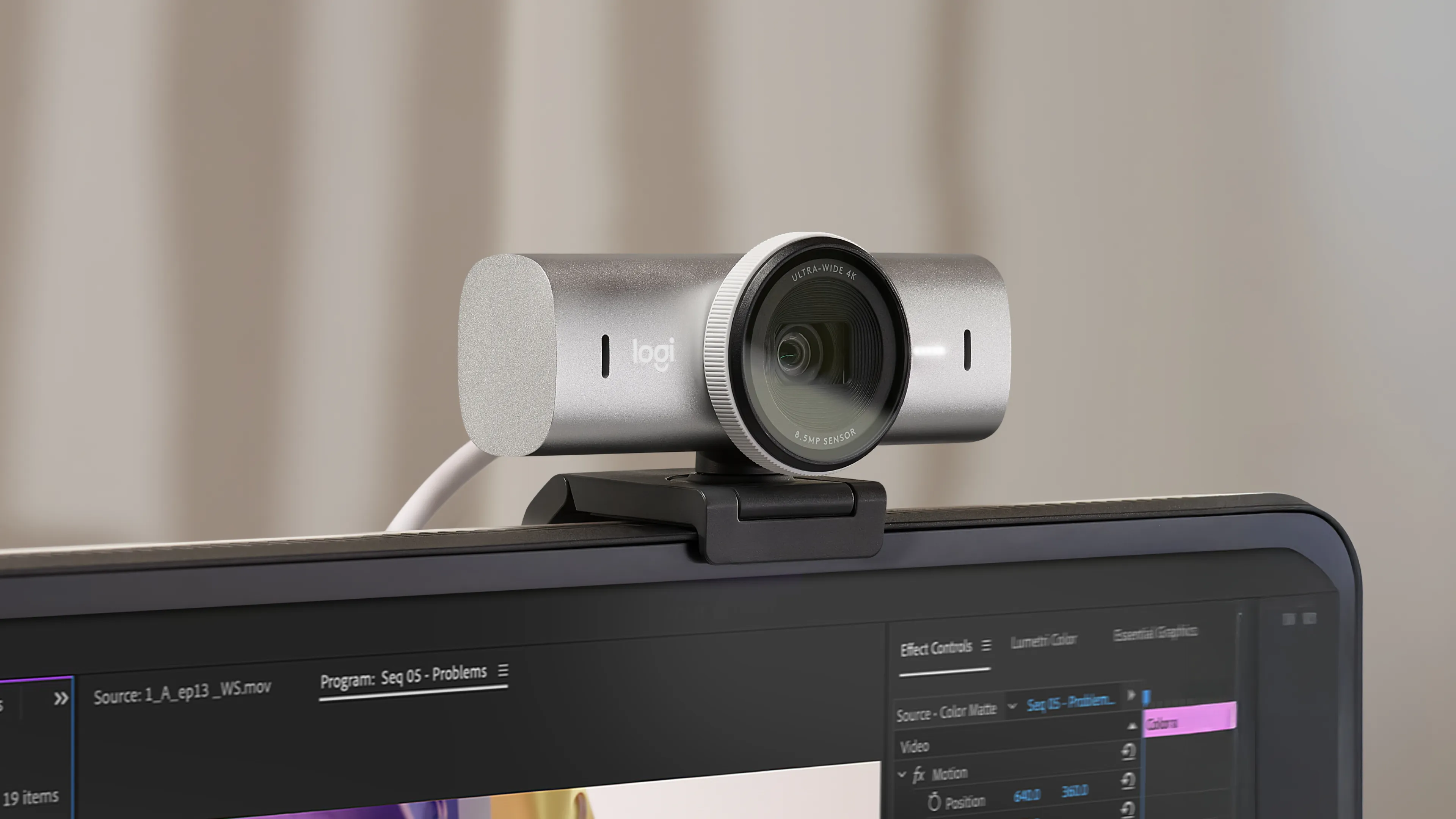 Logitech MX Brio Ultra HD 4K - webcam, grey