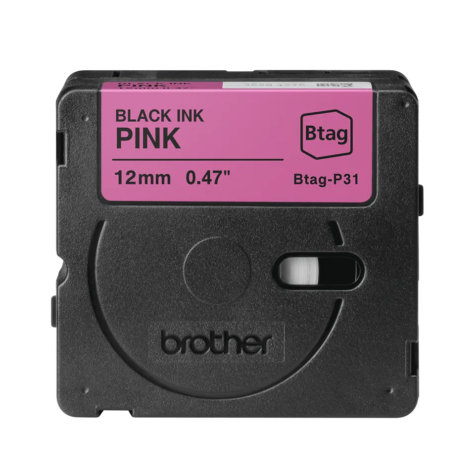 BTAG-P31 12mm Black on pink tape