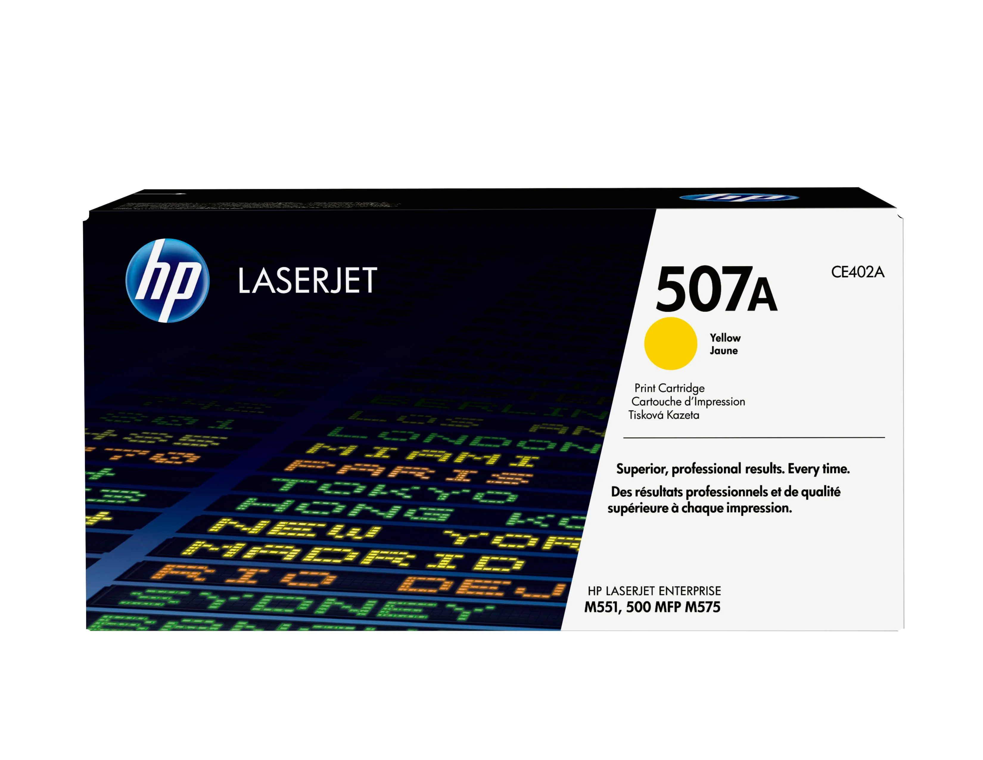 HP 507A -laserv&auml;rikasetti, keltainen
