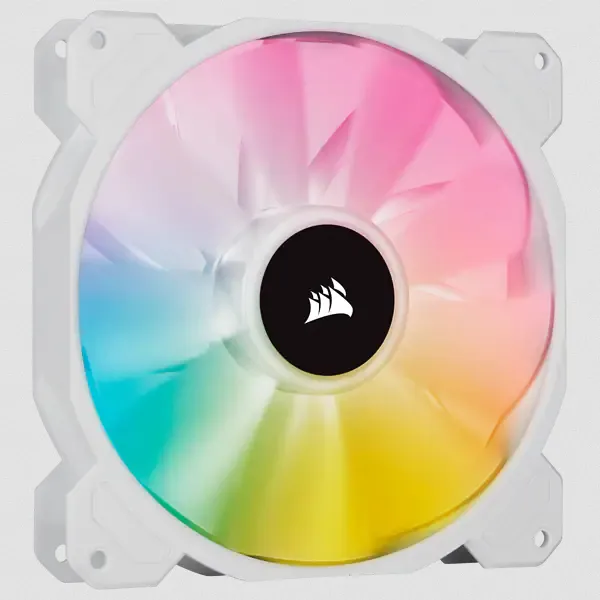 Corsair SP140 RGB ELITE, 140mm, PWM, Hydraulic Bearing, RGB Fan Kit, 2-pack, White