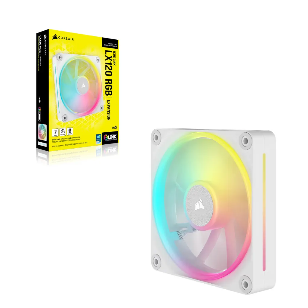 Corsair iCUE Link LX120 RGB, 120mm PWM - case fan, white