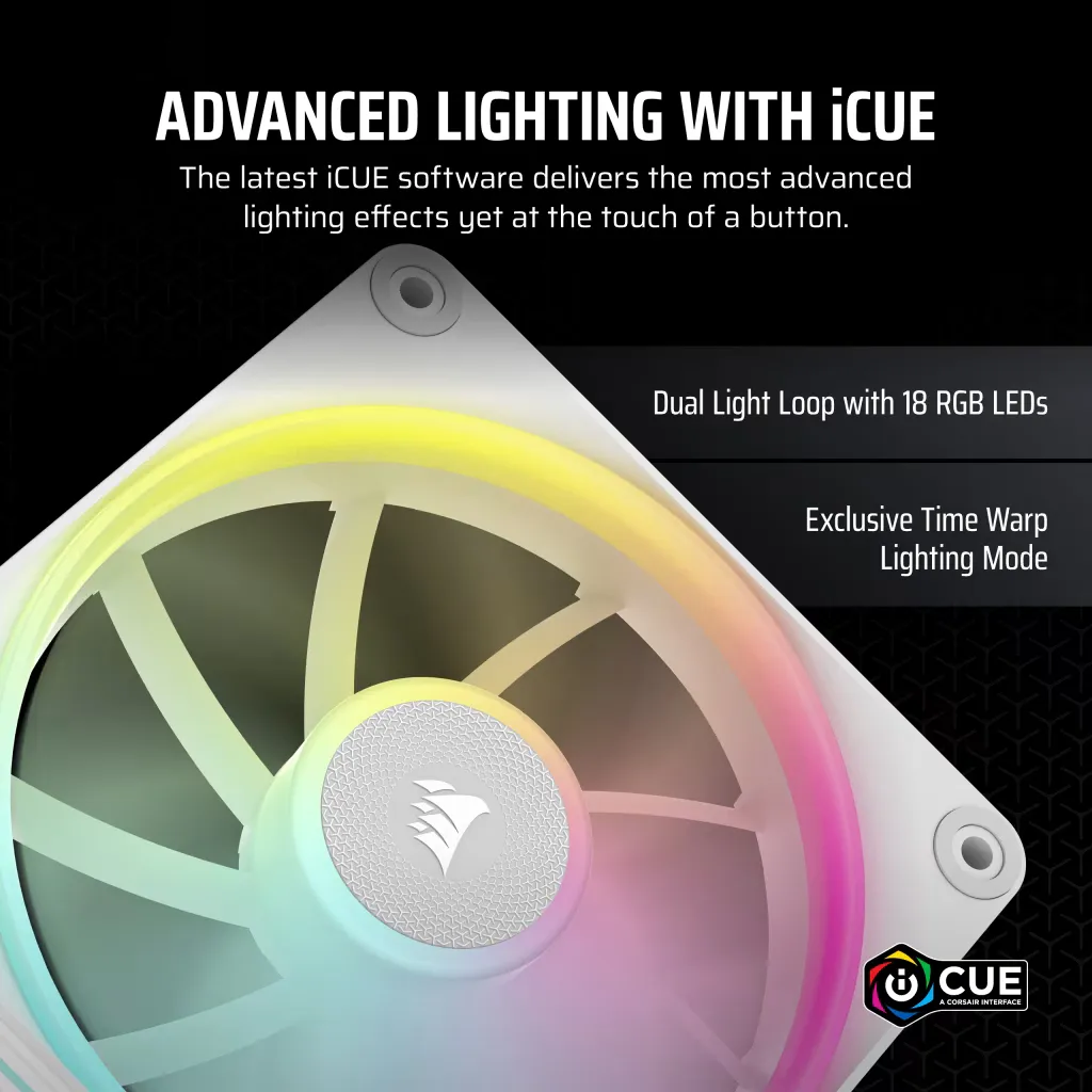 Corsair iCUE Link LX120 RGB, 120mm PWM - case fan, white, 3pcs