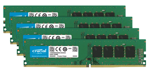 Crucial 64GB (4x16GB), DDR4 2400MHz - Green