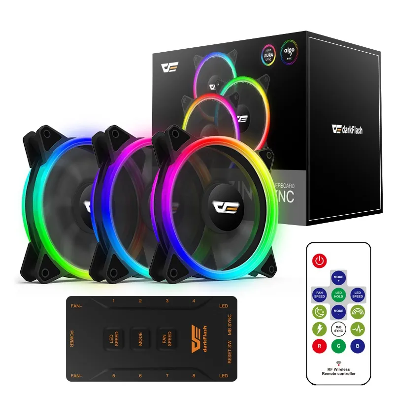 DARKFLASH DR12 Pro 120 mm Addressable RGB Black Case Fan