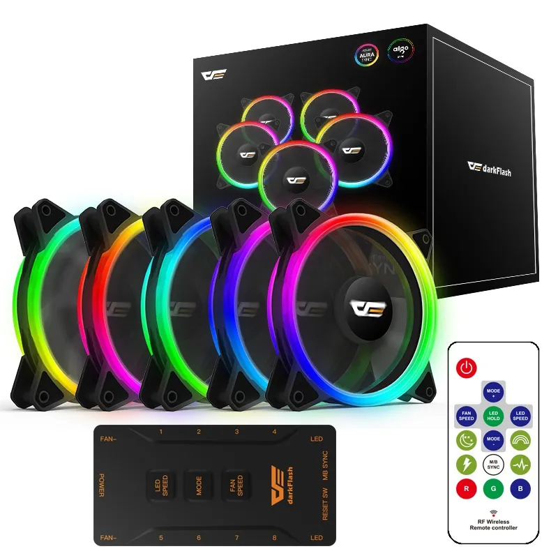 DARKFLASH DR12 Pro 120 mm Addressable RGB Black Case Fan