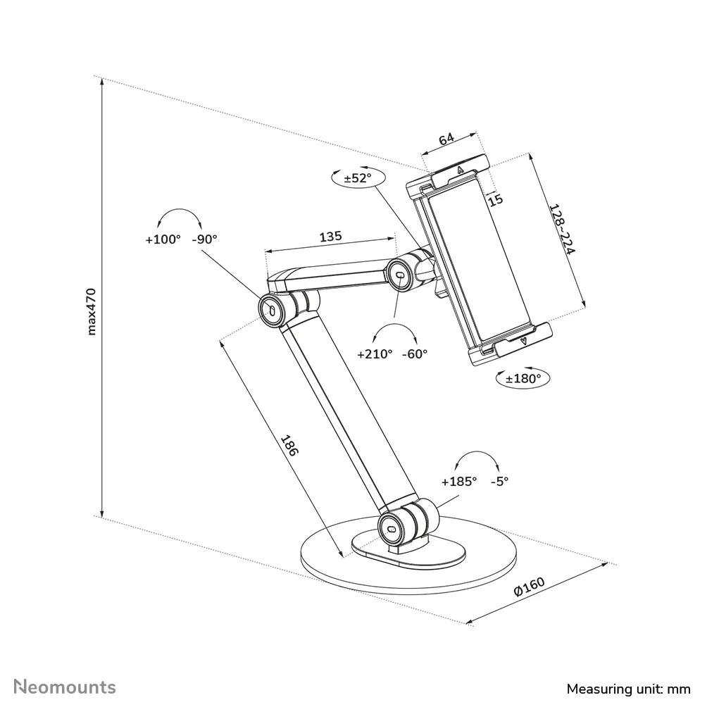 NEOMOUNTS BY NEWSTAR UNIVERSAL TABLET STAND FOR 4,7 - 12,9&quot; TABLETS
