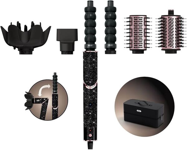 Shark FlexStyle HD446JBEU, 1650W hair dryer, Black Diamond