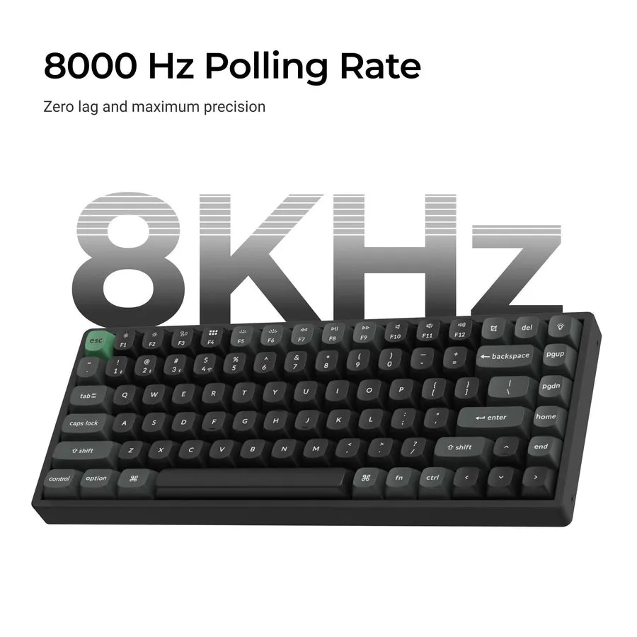 Keychron K2 Ultra 8K tr&aring;dl&ouml;st mekaniskt tangentbord, Apex Brown, svart