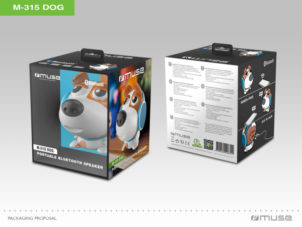 Muse M-315 DOG Bluetooth kannettava kaiutin, sininen, ruskea, valkoinen