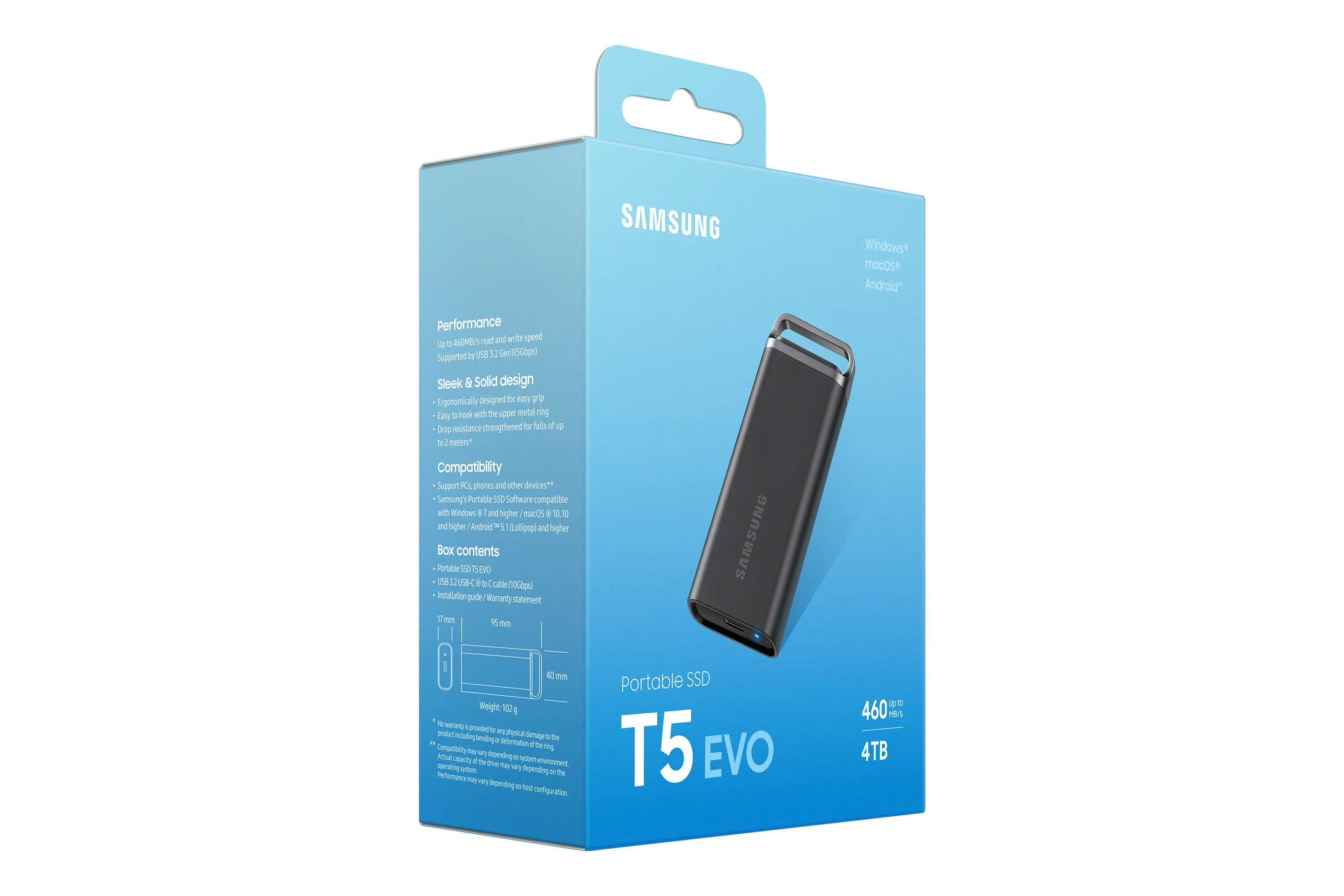 Samsung T5 EVO 4TB USB-C - External SSD, Black