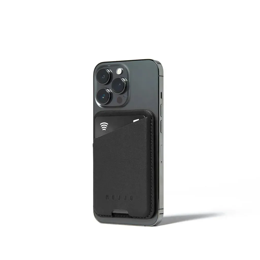 Mujjo MagSafe Leather Card Wallet, Black