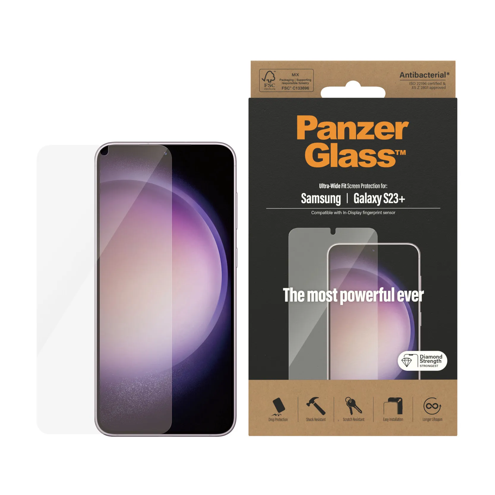 PanzerGlass Ultra-Wide Fit, Galaxy S23 Plus -panssarilasi