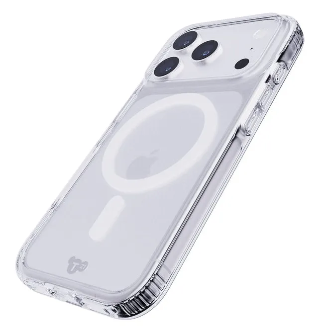 Tech21 Evo Clear MagSafe, iPhone 17 Pro -suojakuori, l&auml;pin&auml;kyv&auml;