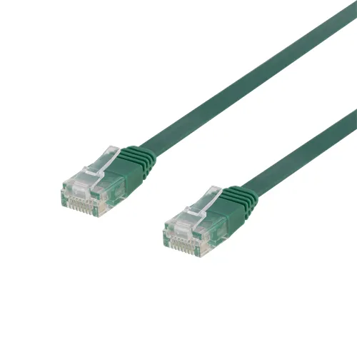 Deltaco Cat6 U/UTP - network cable, 1 m, Flat, Green