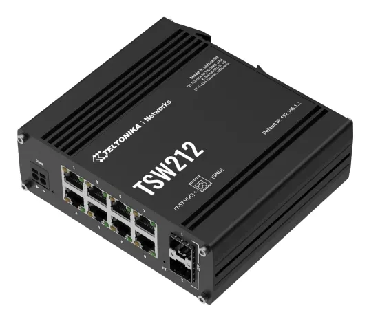 Teltonika TSW212 8-port - Administrerbar L2 Ethernet-switch, Svart