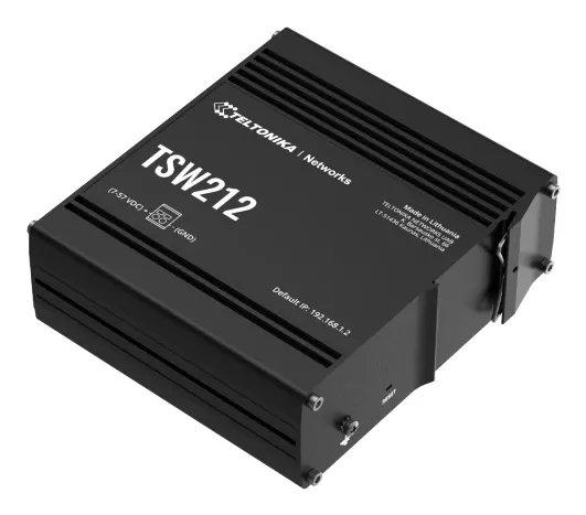 Teltonika TSW212 8-port - Administrerbar L2 Ethernet-switch, Svart