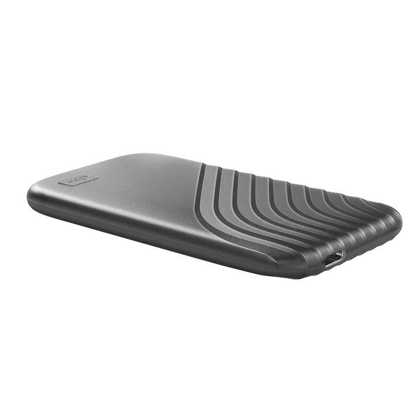 Western Digital My Passport SSD 2 TB extern SSD med USB 3.2 Gen 2 (USB-C), med h&aring;rdvarukryptering, med l&ouml;senordsskydd, st&ouml;tt&aring;lig, Space Gray