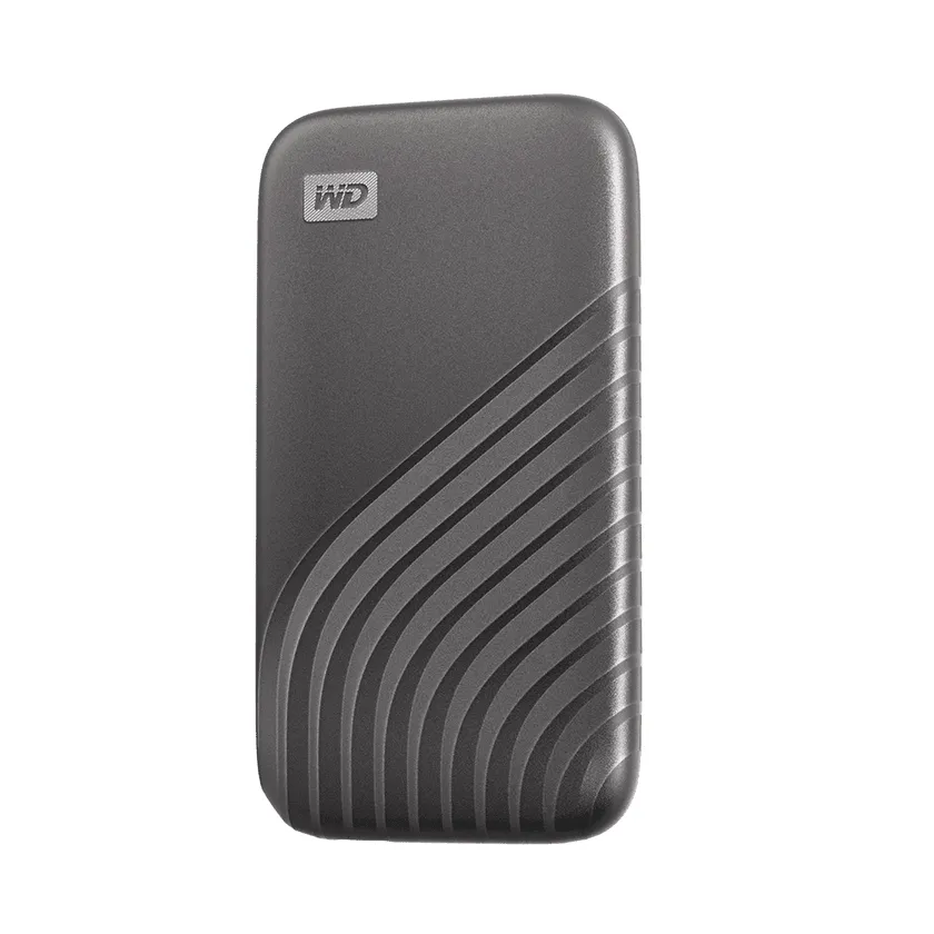 Western Digital My Passport SSD 2 TB extern SSD med USB 3.2 Gen 2 (USB-C), med h&aring;rdvarukryptering, med l&ouml;senordsskydd, st&ouml;tt&aring;lig, Space Gray