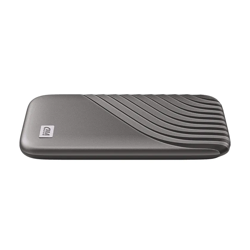 Western Digital My Passport SSD 2 TB extern SSD med USB 3.2 Gen 2 (USB-C), med h&aring;rdvarukryptering, med l&ouml;senordsskydd, st&ouml;tt&aring;lig, Space Gray