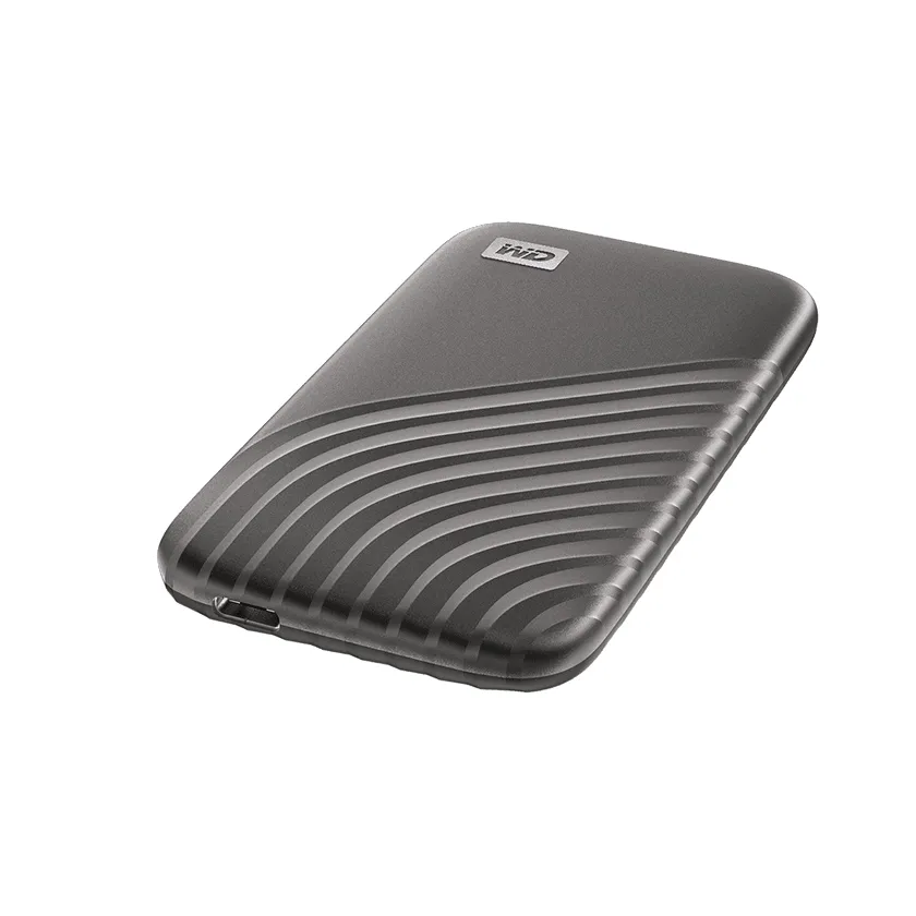 Western Digital My Passport SSD 2 TB extern SSD med USB 3.2 Gen 2 (USB-C), med h&aring;rdvarukryptering, med l&ouml;senordsskydd, st&ouml;tt&aring;lig, Space Gray