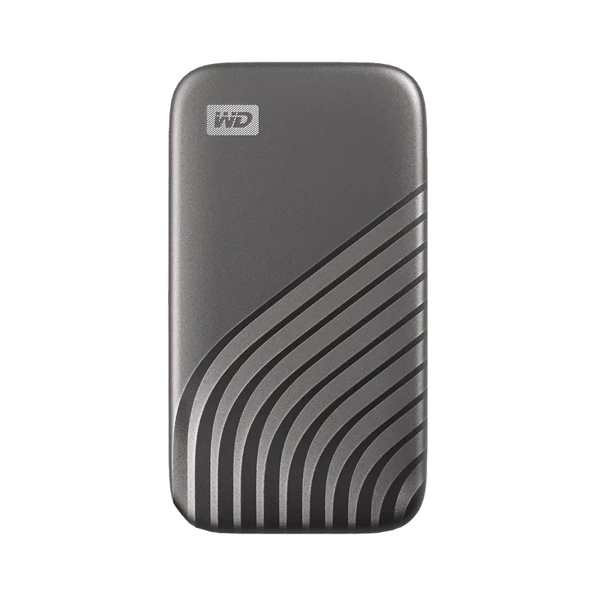 Western Digital My Passport SSD 2 TB extern SSD med USB 3.2 Gen 2 (USB-C), med h&aring;rdvarukryptering, med l&ouml;senordsskydd, st&ouml;tt&aring;lig, Space Gray