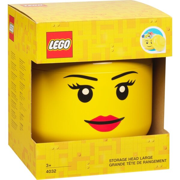 Room Copenhagen LEGO Iconic Storage Head &quot;Girl&quot;, storage box (yellow, size L, female)
