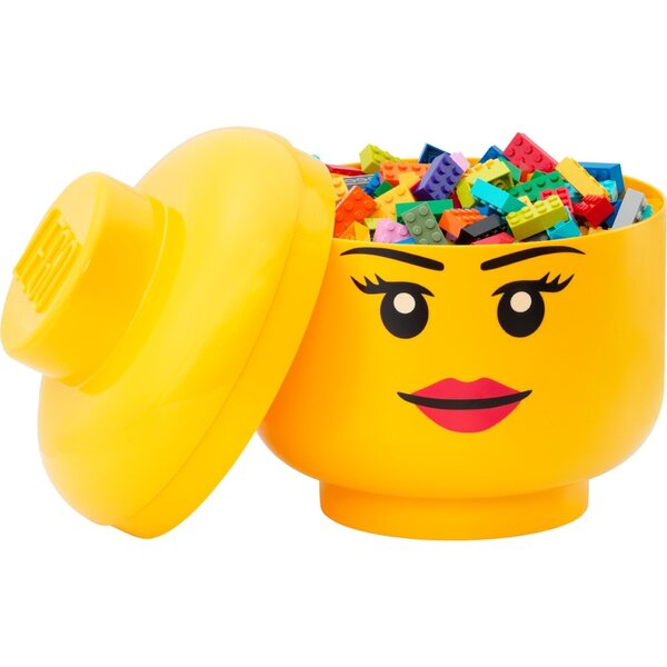 Room Copenhagen LEGO Iconic Storage Head &quot;Girl&quot;, storage box (yellow, size L, female)