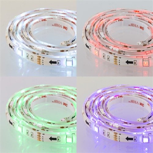 EPZI LED-lista, 4x50cm, 12 eri v&auml;ri&auml;, RGB, kauko-ohjaus, USB