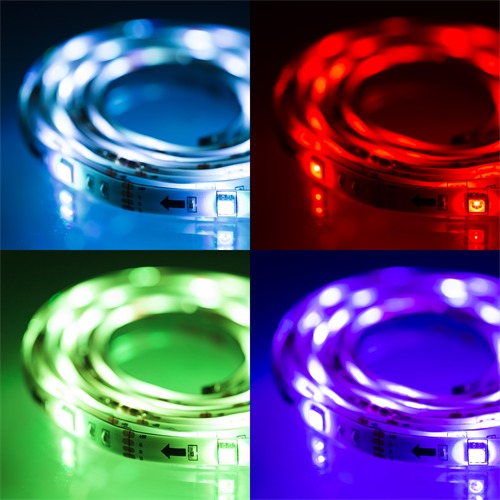 EPZI LED-lista, 4x50cm, 12 eri v&auml;ri&auml;, RGB, kauko-ohjaus, USB