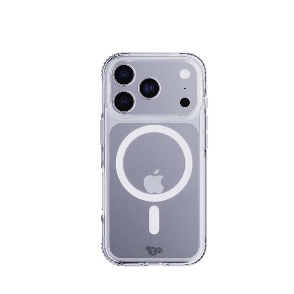 Tech21 Evo Clear MagSafe, iPhone 17 Pro -suojakuori, l&auml;pin&auml;kyv&auml;