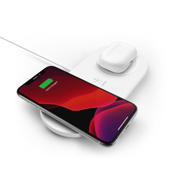 BOOST CHARGE Wireless Charging Dual Pads 15W, White