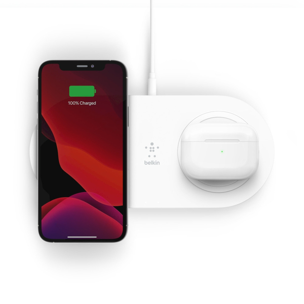 BOOST CHARGE Wireless Charging Dual Pads 15W, White