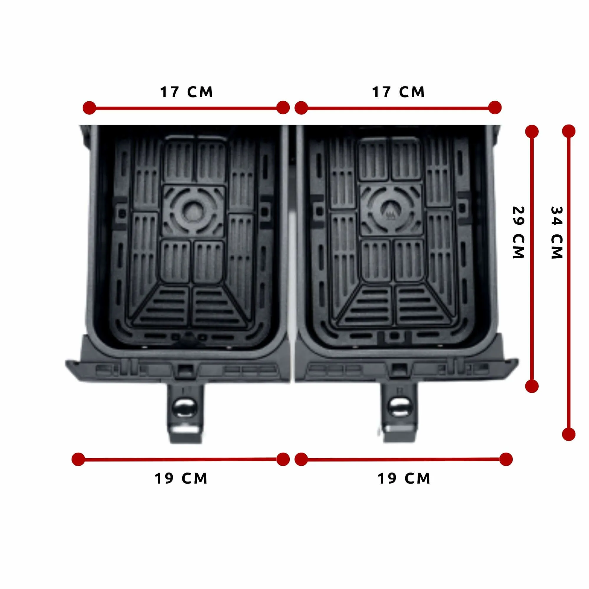 ARIETE Double Air Fryer 2 x drawer - airfryer, black, 8l