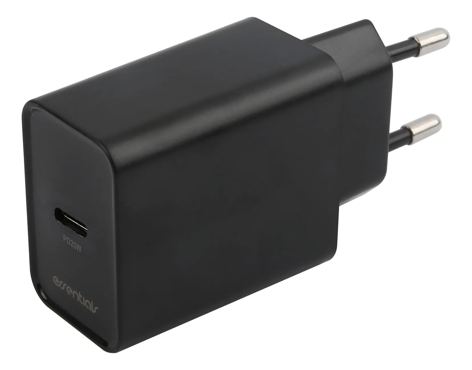 Wall charger USB-C PD 20W, 1 m USB-C/C cable,black