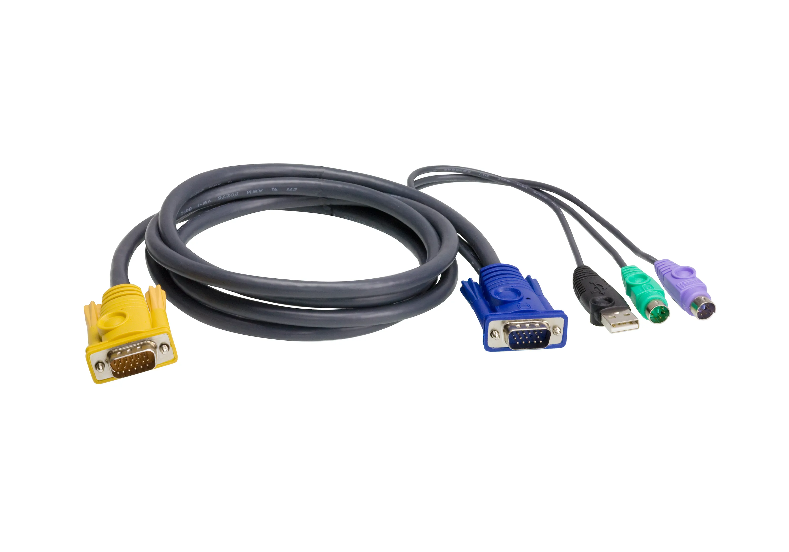 ATEN KVM-kablage SPHD15ha/2x3,5mm ha -1xUSB A ha/2xPS/2 ha/HD15ha, 3m