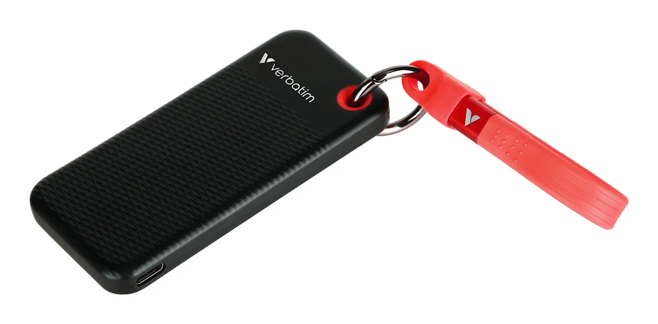 Verbatim Pocket SSD 2 TB extern SSD med USB 3.2 Gen 2 (USB-C), portabel, svart, bl&aring;