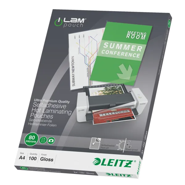 Leitz lamination pouch self adhesive A4 80 mic. (100)