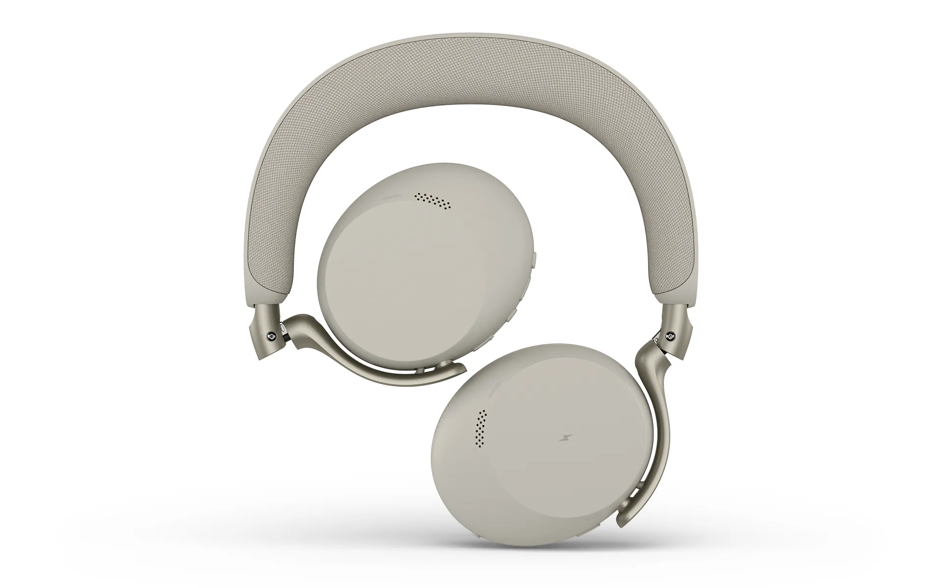 Jabra Evolve3 75 MS Link390C tr&aring;dl&ouml;s headset + tr&aring;dl&ouml;s laddningsplatta och USB-C-adapter, Warm Grey