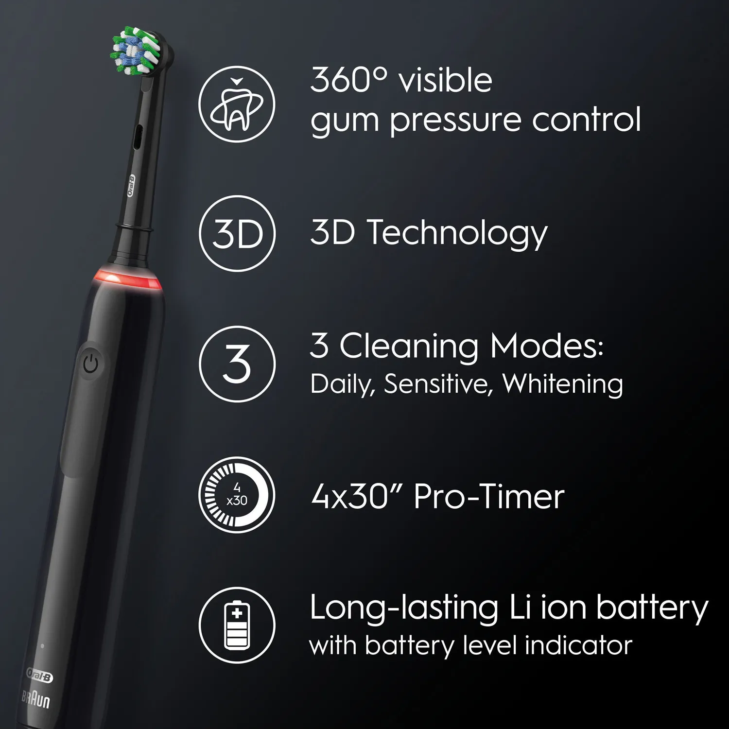 Oral-B Pro3 + Extra Refill -sähköhammasharja, musta