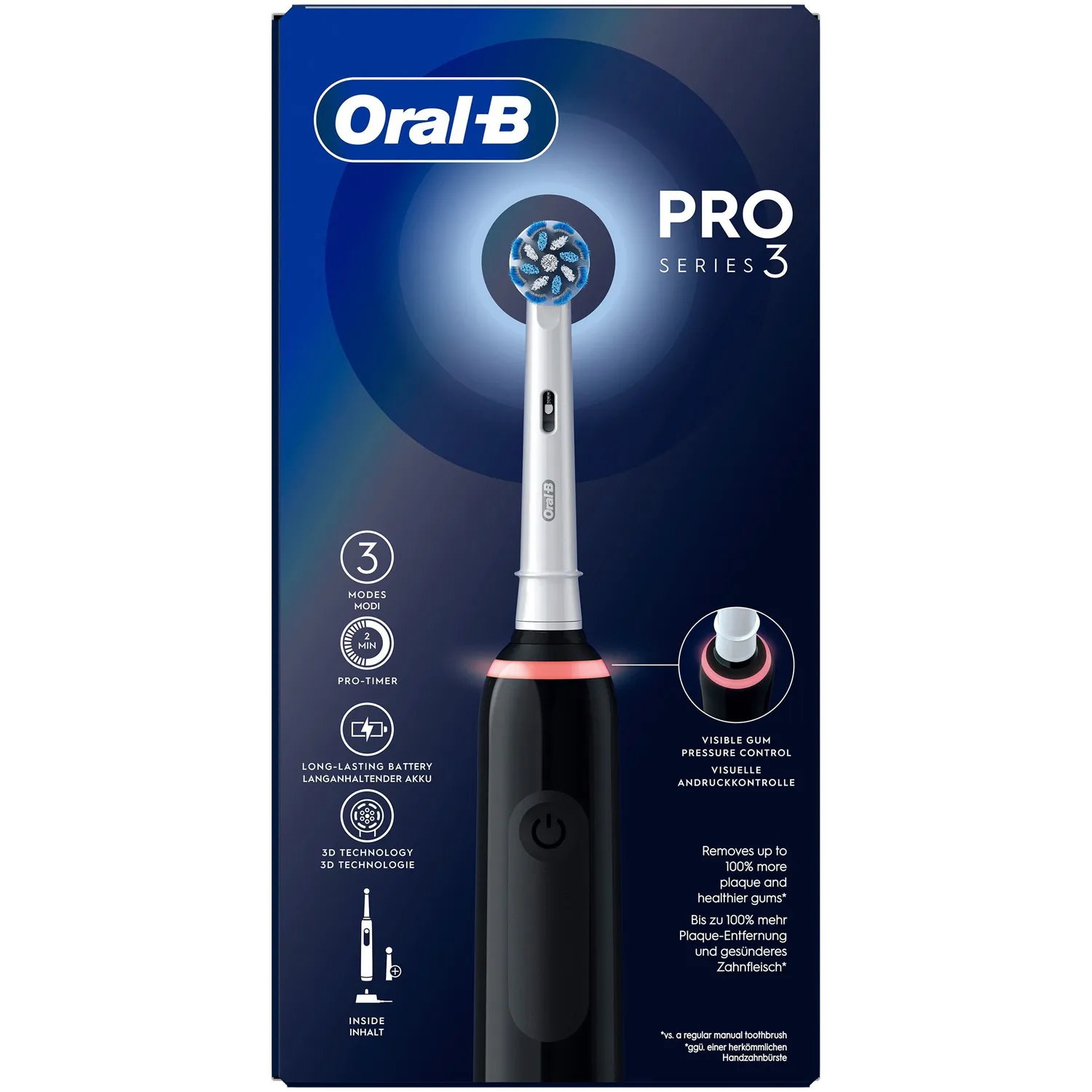 Oral-B Pro3 + Extra Refill - electric toothbrush, black