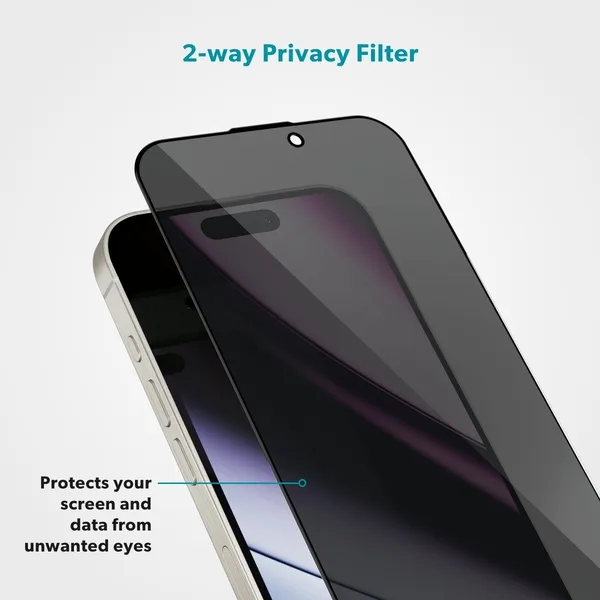Epico Privacy Glass 3D f&ouml;r iPhone 16 - sk&auml;rmskydd