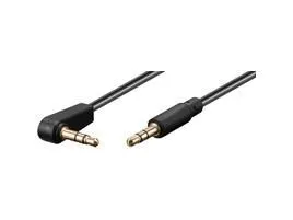 MicroConnect AUDLL1A 3.5 mm angled audio cable, 1 m, Black