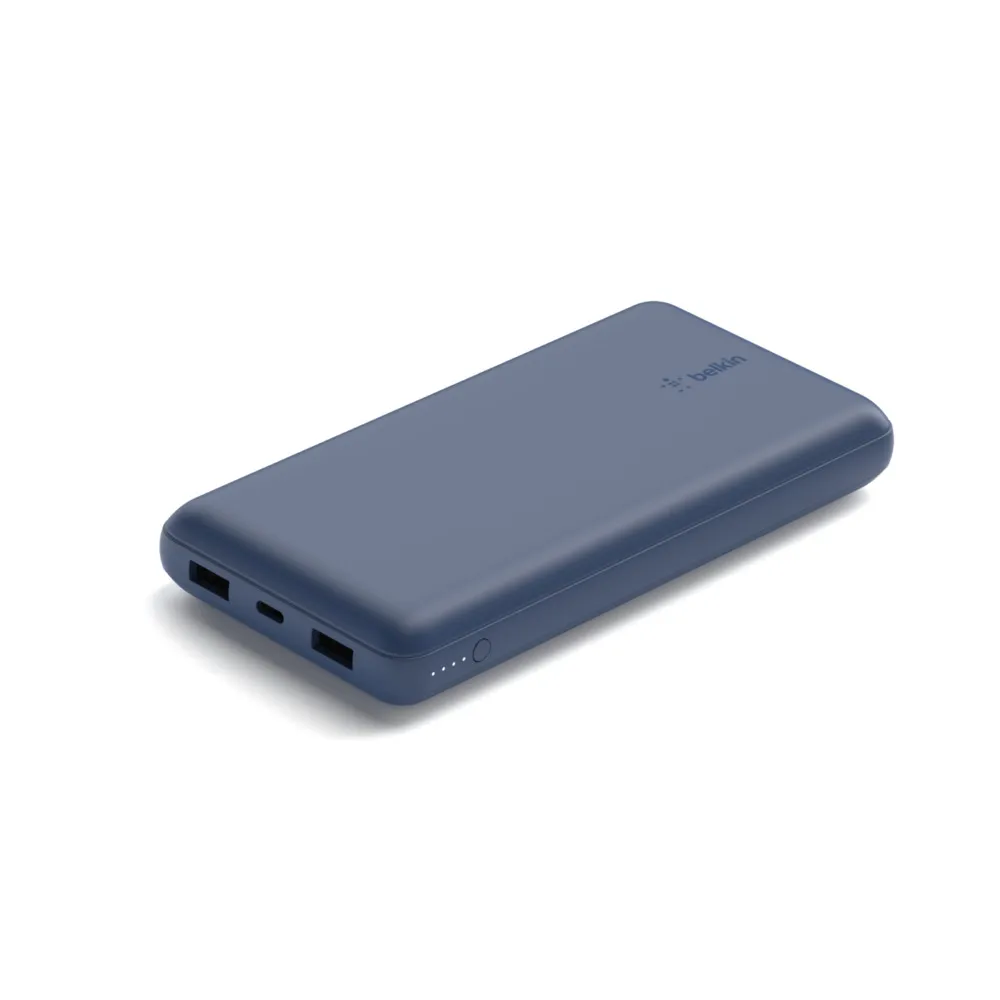 Belkin 20K Power Bank, USB-A &amp; C 15w, Blue