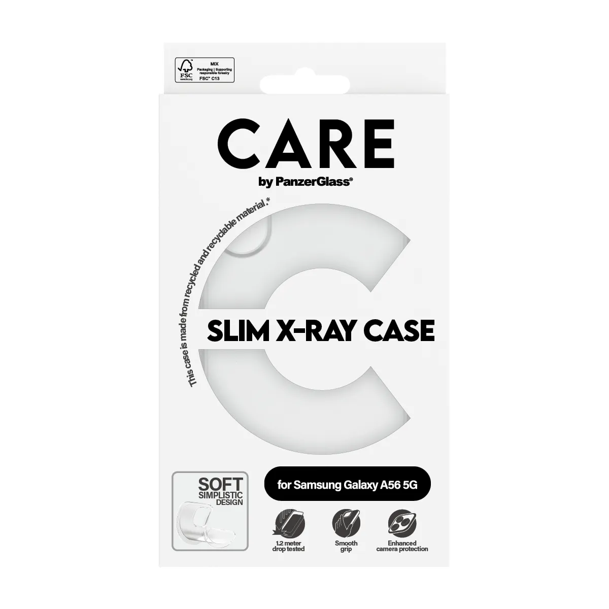 Care by PanzerGlass Galaxy A56 5G Slim X-Ray Case, Transparent