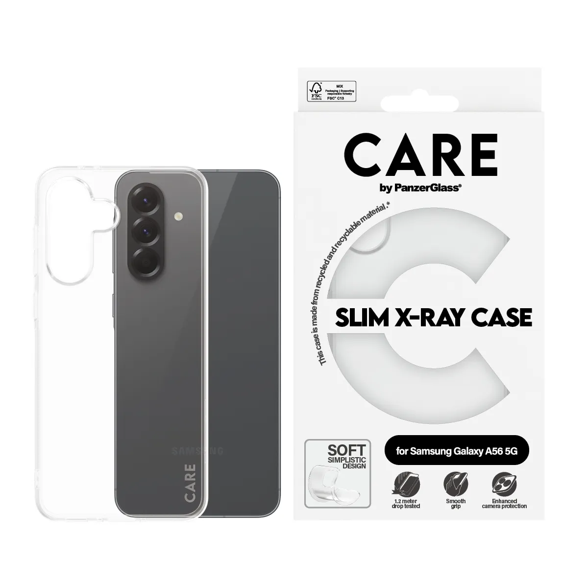 Care by PanzerGlass Galaxy A56 5G Slim X-Ray Case, Transparent