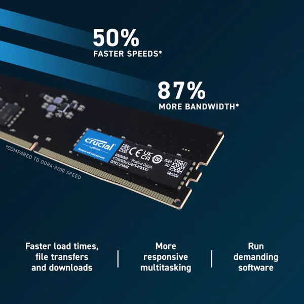 Crucial 32GB (2 x 16GB), DDR5 4800MHz, CL40 - memory