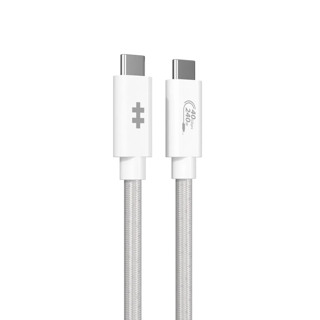 Hyper HyperDrive USB4 Performance USB-C -kaapeli, valkoinen, 1.2m